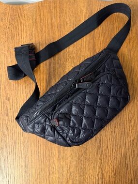 MZ Wallace Black Quilted Crossbody Belt Bag